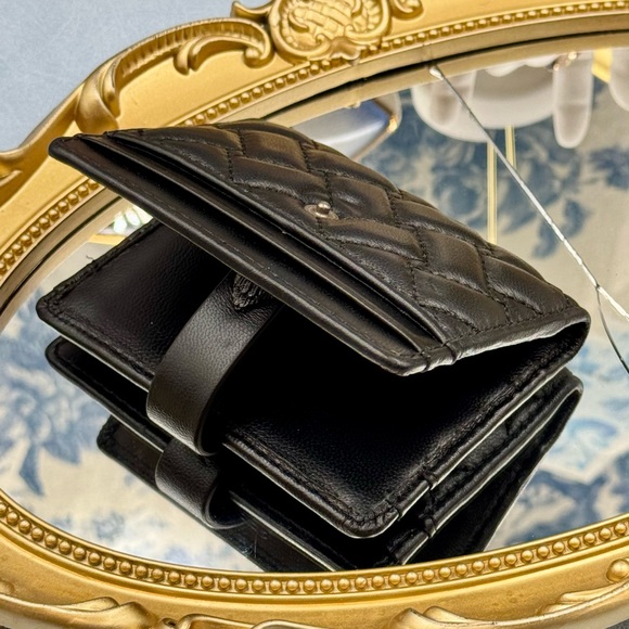 🆕 KURT GEIGER LONDON 🧿 NWOT All Black Leather Multi Card Holder - Picture 11 of 11